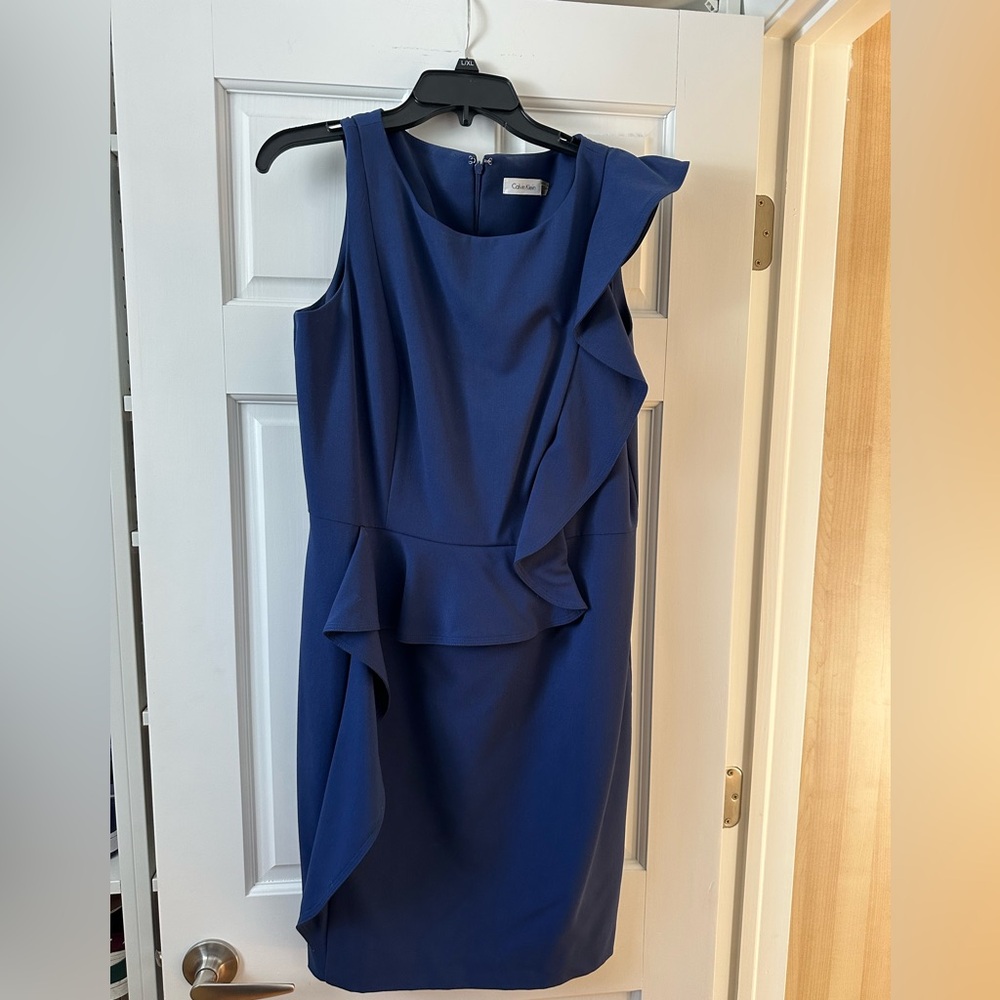 Calvin Klein Navy Asymmetrical Dress